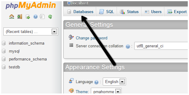 Setup Default DB