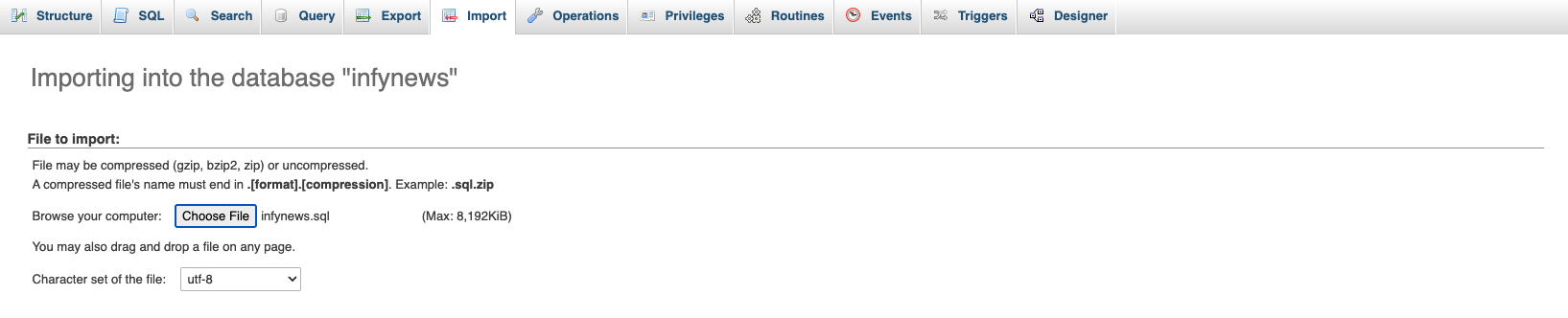 Setup Default DB